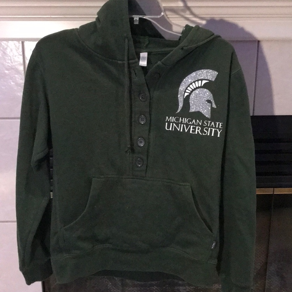MSU 3/4 Button Up Sweatshirt